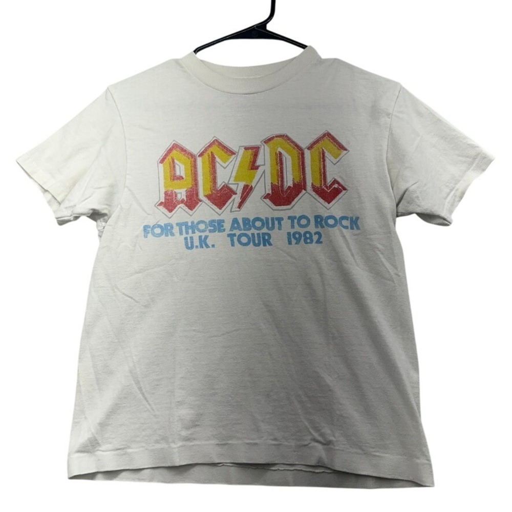 ACDC unisex white graphic tshirt
